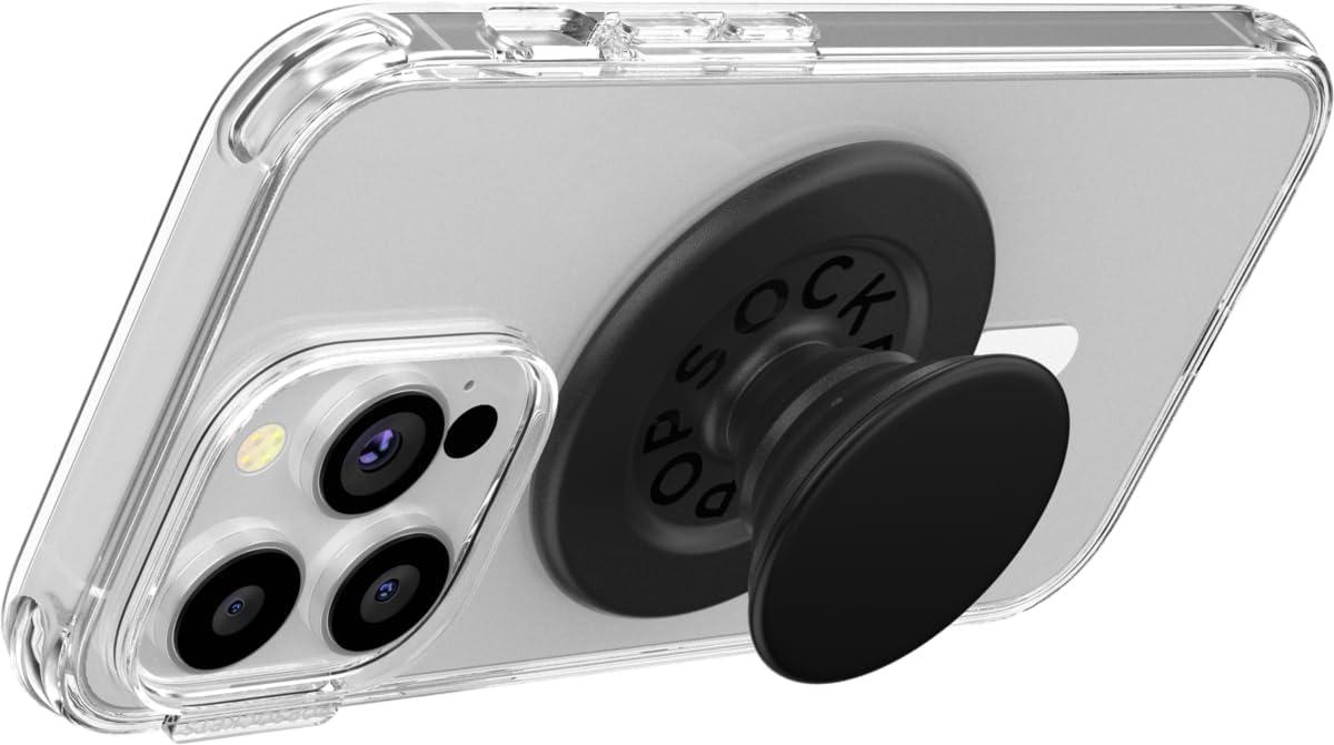 imagePopSockets SuckUp Suction Grip ampamp Stand 3in1 MagSafe Phone Mount for iPhone Strong Hold on Mirrors ampamp Glass Swappable Top Portable ampamp Reusable ClearBlack