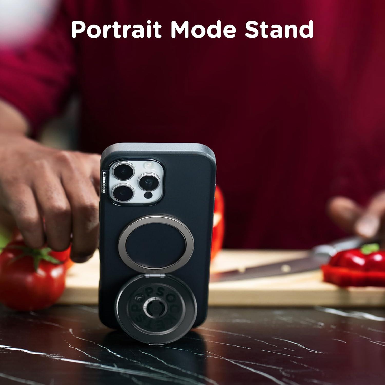 imagePopSockets SuckUp Suction Grip ampamp Stand 3in1 MagSafe Phone Mount for iPhone Strong Hold on Mirrors ampamp Glass Swappable Top Portable ampamp Reusable ClearBlack