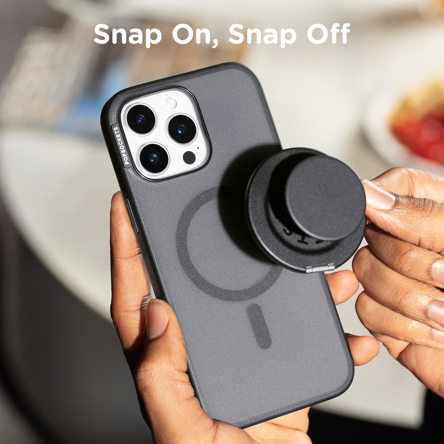 imagePopSockets SuckUp Suction Grip ampamp Stand 3in1 MagSafe Phone Mount for iPhone Strong Hold on Mirrors ampamp Glass Swappable Top Portable ampamp Reusable ClearBlack