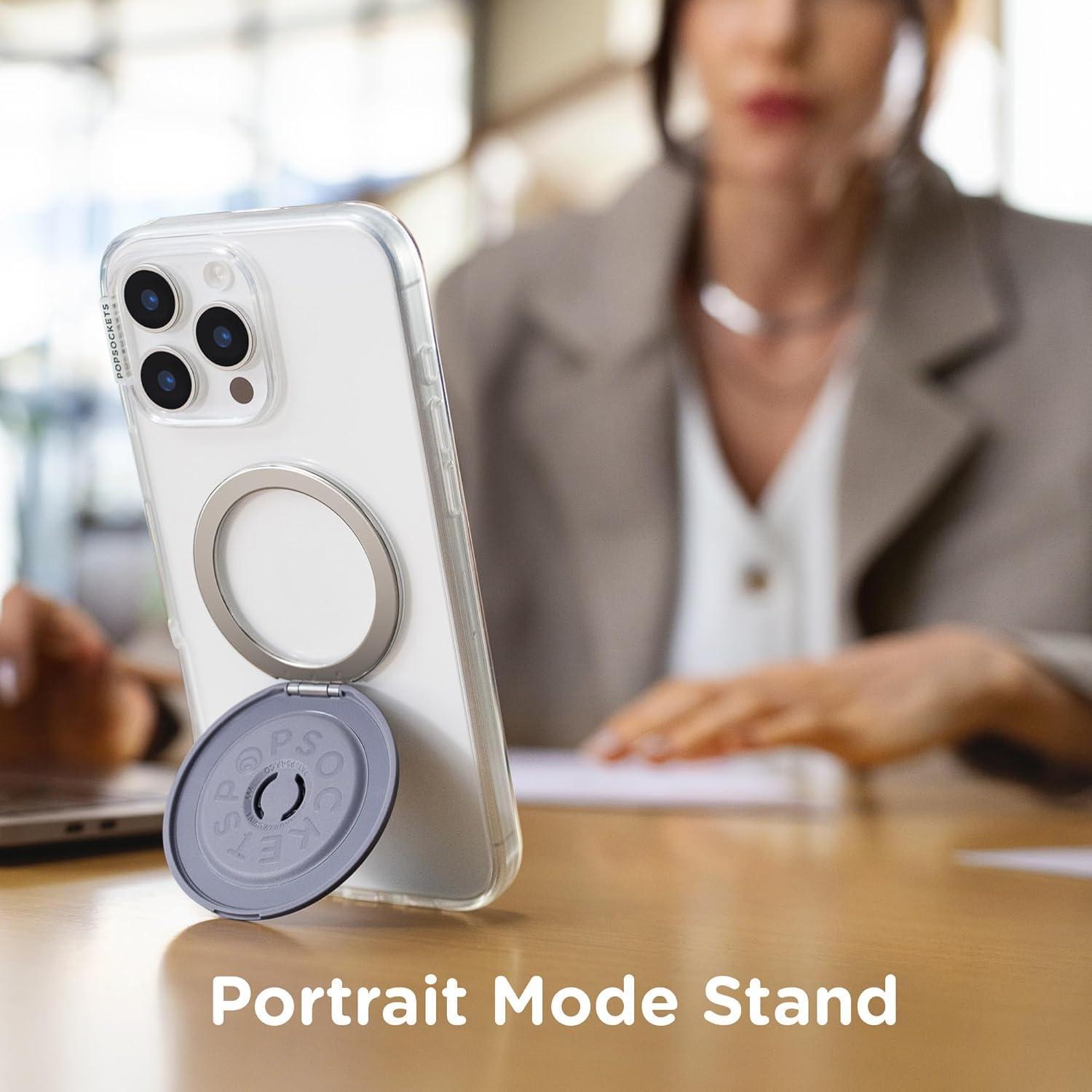 imagePopSockets SuckUp Suction Grip ampamp Stand 3in1 MagSafe Phone Mount for iPhone Strong Hold on Mirrors ampamp Glass Swappable Top Portable ampamp Reusable ClearDusk