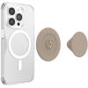 PopSockets Suck-Up™ Suction Grip & Stand, 3-in-1 MagSafe Phone Mount for iPhone, Strong Hold on Mirrors & Glass, Swappable Top, Portable & Reusable – Clear(Soft Touch Latte)