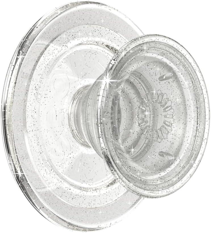 imagePopSockets Phone Grip for MagSafe with Kickstand Magnetic Stand Swappable Top Secure Hold for iPhone MagSafe Cases Phone ampamp Tablet Grip ClearClear Glitter