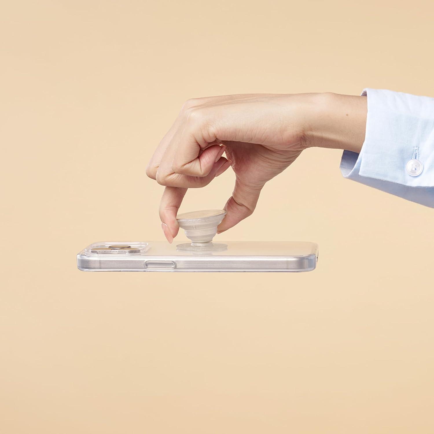 imagePopSockets Phone Grip for MagSafe with Kickstand Magnetic Stand Swappable Top Secure Hold for iPhone MagSafe Cases Phone ampamp Tablet Grip ClearClear Glitter