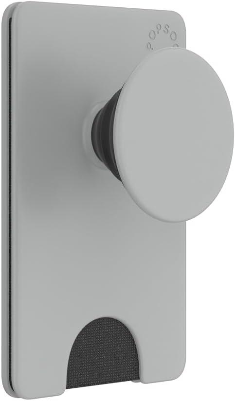 imagePopSockets Phone Wallet with Expanding Grip and Adapter Ring for MagSafe Magnetic Phone Card Holder Wireless Charging Compatible Wallet Compatible with MagSafeSamsung Cute PopSockets LatteTech Grey