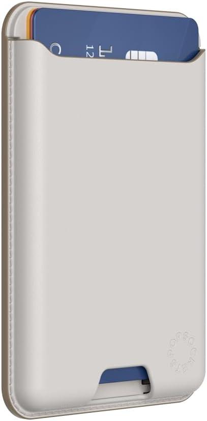 imagePopSockets Phone Wallet with Expanding Grip and Adapter Ring for MagSafe Phone Card Holder Wireless Charging Compatible Wallet Compatible with MagSafe OxbloodHorchata