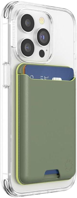 imagePopSockets Phone Wallet with Expanding Grip and Adapter Ring for MagSafe Phone Card Holder Wireless Charging Compatible Wallet Compatible with MagSafe OxbloodEucalyptus