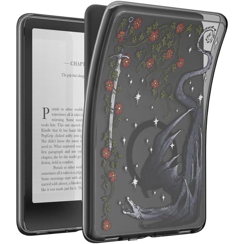 imagePopSockets Kindle Paperwhite Case 12th Gen 7 202425 Signature Edition ampamp Colorsoft  Slim Protective Cover with Builtin MagSafe Ring for MagSafe PopGrip EReader Accessory  Dragon Sterling