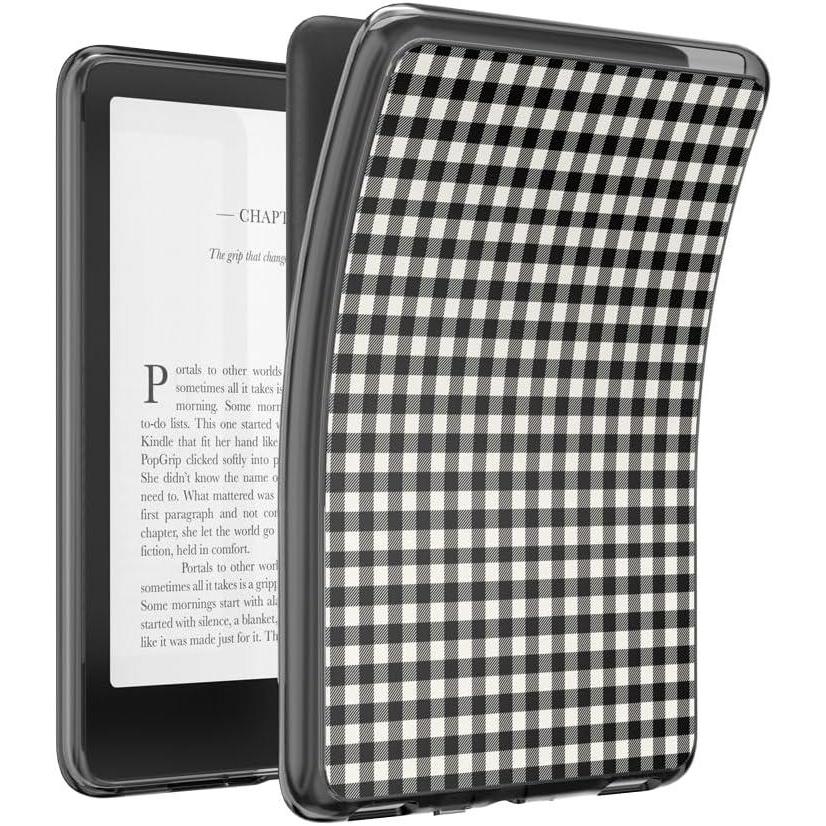 imagePopSockets Kindle Paperwhite Case 12th Gen 7 202425Signature Edition ampamp Colorsoft  Slim Protective Cover with BuiltIn MagSafe Ring for MagSafe PopGrip EReader Accessory  Black White Gingham