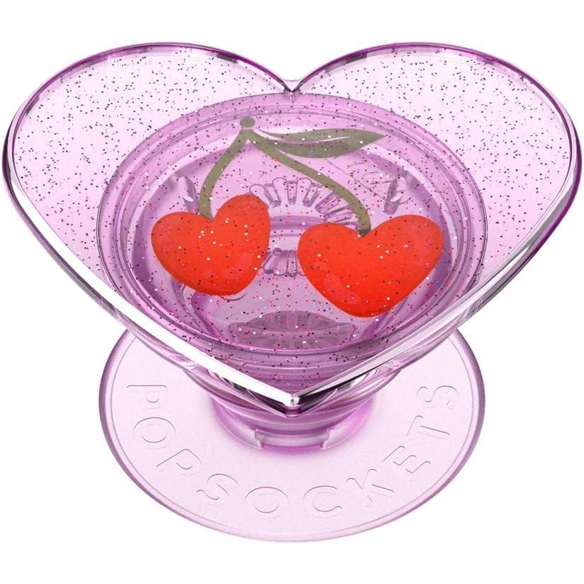 imagePopSockets Phone Grip for MagSafe with Kickstand Magnetic Stand Swappable Top Secure Hold for iPhone MagSafe Cases Phone ampamp Tablet Grip  Enamel Heart of Goldpurple