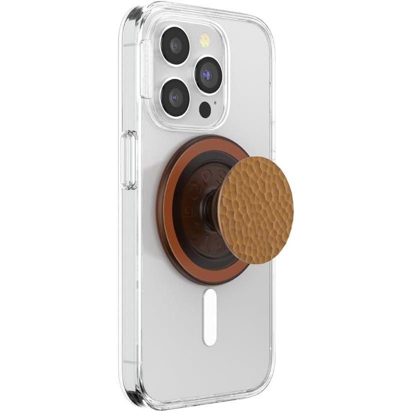 imagePopSockets Phone Grip for MagSafe with Kickstand Magnetic Stand Swappable Top Secure Hold for iPhone MagSafe Cases Phone ampamp Tablet Grip Cute PopSockets  Enamel StampedEnamel Hammered Copper Tone