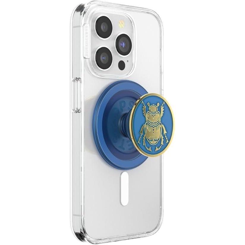 imagePopSockets Phone Grip for MagSafe with Kickstand Magnetic Stand Swappable Top Secure Hold for iPhone MagSafe Cases Phone ampamp Tablet Grip Cute PopSockets  Enamel StampedEnamel Scarab