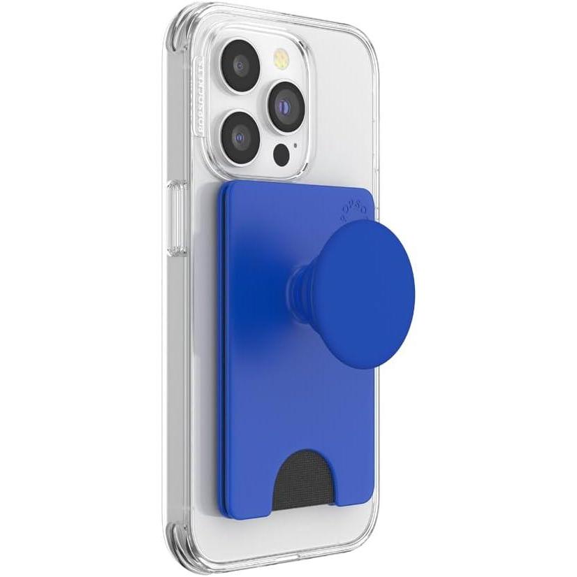 imagePopSockets Phone Wallet with Expanding Grip and Adapter Ring for MagSafe Magnetic Phone Card Holder Wireless Charging Compatible Wallet Compatible with MagSafeSamsung Cute PopSockets  LatteCobalt