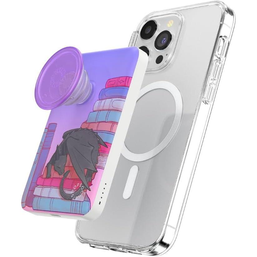 imagePopSockets PowerPack for MagSafe Portable Phone Charger Magnetic Wireless Portable Charger 5000mAh EucalyptusCurled Up With A Good Book