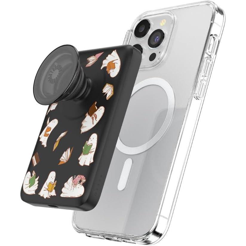 imagePopSockets PowerPack for MagSafe Portable Phone Charger Magnetic Wireless Portable Charger 5000mAh EucalyptusSpooky Book Club