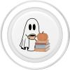 Cute Ghost Books Pumpkin Book Reading Halloween Bookish PopSockets PopGrip for MagSafe(Magnetic PopGrip)