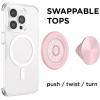 PopSockets Phone Grip for MagSafe with Kickstand, Magnetic Stand, Swappable Top, Secure Hold for iPhone MagSafe Cases, Phone & Tablet Grip – Alum Radial Oxblood(Dusty Rose)