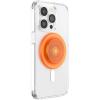 PopSockets Phone Grip for MagSafe with Kickstand, Magnetic Stand, Swappable Top, Secure Hold for iPhone MagSafe Cases, Phone & Tablet Grip – Clear(Orange Zest)
