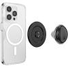 PopSockets Phone Grip for MagSafe with Kickstand, Magnetic Stand, Swappable Top, Secure Hold for iPhone MagSafe Cases, Phone & Tablet Grip – Enamel Astro(Luxe BonBon Black)