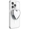 PopSockets Phone Grip for MagSafe with Kickstand, Magnetic Stand, Swappable Top, Secure Hold for iPhone MagSafe Cases, Phone & Tablet Grip – Enamel Heart of Gold(Heart of Silver)