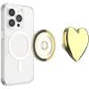 PopSockets Phone Grip for MagSafe with Kickstand, Magnetic Stand, Swappable Top, Secure Hold for iPhone MagSafe Cases, Phone & Tablet Grip – Enamel Heart of Gold(Heart of Gold)