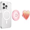 PopSockets Phone Grip for MagSafe with Kickstand, Magnetic Stand, Swappable Top, Secure Hold for iPhone MagSafe Cases, Phone & Tablet Grip – Enamel Heart of Gold(Squishy Tidepool Heart Pinky)
