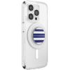 PopSockets Phone Grip for MagSafe with Kickstand, Magnetic Stand, Swappable Top, Secure Hold for iPhone MagSafe Cases, Phone & Tablet Grip, Cute PopSockets – Enamel Coconut Crème(Nautical Stripe)