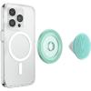 PopSockets Phone Grip for MagSafe with Kickstand, Magnetic Stand, Swappable Top, Secure Hold for iPhone MagSafe Cases, Phone & Tablet Grip, Cute PopSockets – Enamel Stamped(Alum Moire Turquoise)