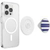 PopSockets Phone Grip for MagSafe with Kickstand, Magnetic Stand, Swappable Top, Secure Hold for iPhone MagSafe Cases, Phone & Tablet Grip, Cute PopSockets – Enamel Coconut Crème(Nautical Stripe)