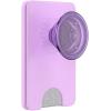 PopSockets Phone Wallet with Expanding Grip and Adapter Ring for MagSafe, Magnetic Phone Card Holder, Wireless Charging Compatible, Wallet Compatible with MagSafe/Samsung, Cute PopSockets – Latte(Lavender)