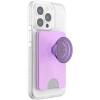 PopSockets Phone Wallet with Expanding Grip and Adapter Ring for MagSafe, Magnetic Phone Card Holder, Wireless Charging Compatible, Wallet Compatible with MagSafe/Samsung, Cute PopSockets – Latte(Lavender)