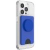 PopSockets Phone Wallet with Expanding Grip and Adapter Ring for MagSafe, Magnetic Phone Card Holder, Wireless Charging Compatible, Wallet Compatible with MagSafe/Samsung, Cute PopSockets – Latte(Cobalt)