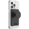 PopSockets Phone Wallet with Expanding Grip and Adapter Ring for MagSafe, Magnetic Phone Card Holder, Wireless Charging Compatible, Wallet Compatible with MagSafe/Samsung, Cute PopSockets – Latte(Black)