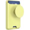 PopSockets Phone Wallet with Expanding Grip and Adapter Ring for MagSafe, Phone Card Holder, Wireless Charging Compatible, Wallet Compatible with MagSafe – Oxblood(Yellow)