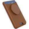 PopSockets Phone Wallet with Expanding Grip and Adapter Ring for MagSafe, Phone Card Holder, Wireless Charging Compatible, Wallet Compatible with MagSafe – Oxblood(Cognac)