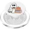 Cute Ghost Books Pumpkin Book Reading Halloween Bookish PopSockets PopGrip for MagSafe(Magnetic PopGrip)