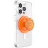 PopSockets Phone Grip for MagSafe with Kickstand, Magnetic Stand, Swappable Top, Secure Hold for iPhone MagSafe Cases, Phone & Tablet Grip – Clear(Orange Zest)