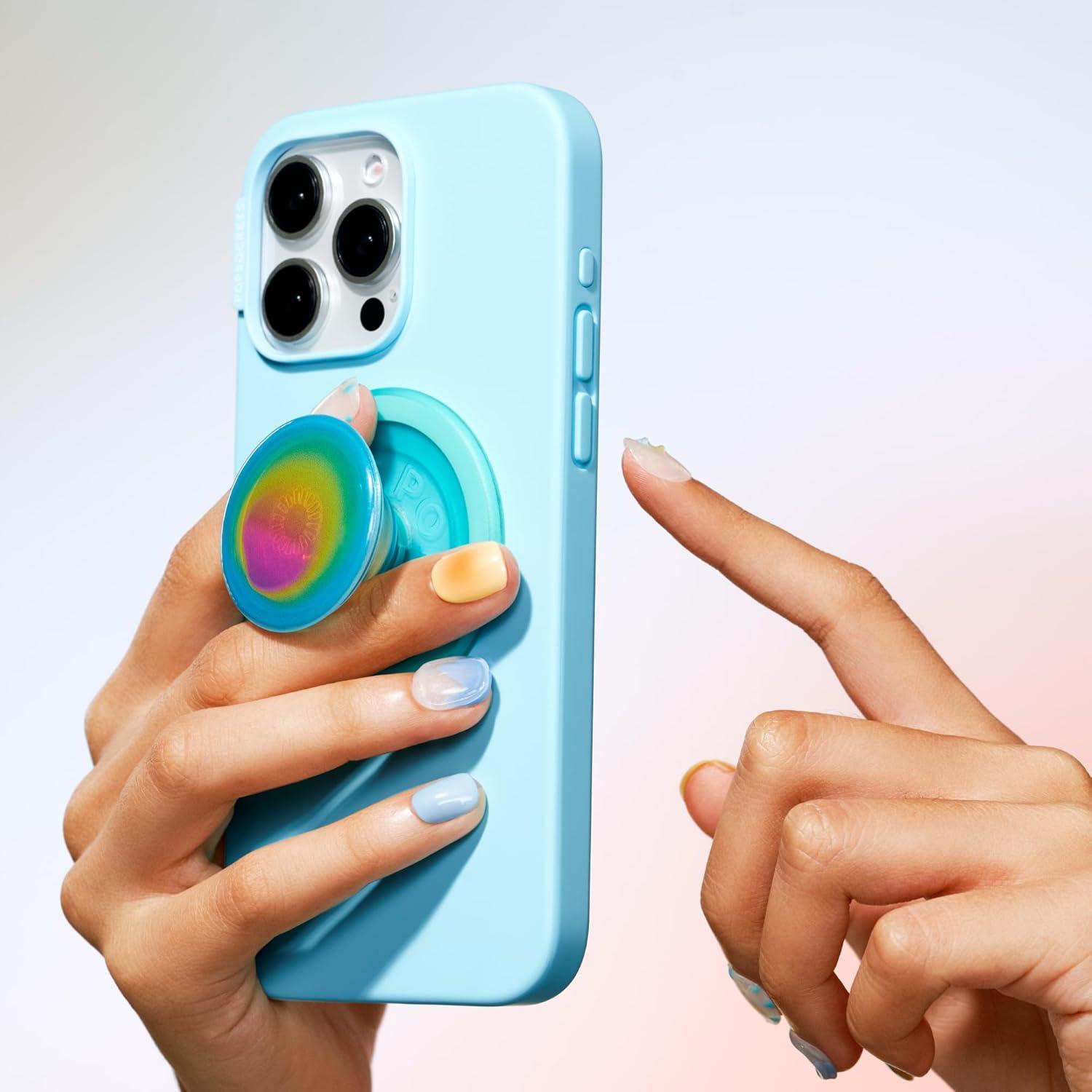 imagePopSockets Phone Grip for MagSafe with Kickstand Magnetic Stand Swappable Top Secure Hold for iPhone MagSafe Cases Phone ampamp Tablet Grip Aluminum TopoBoca Aura