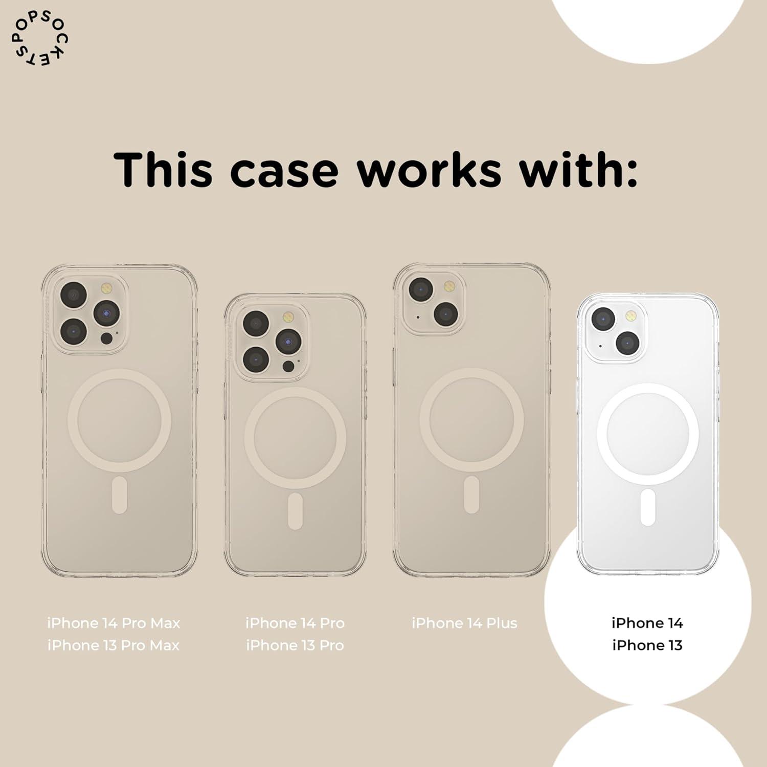 imagePopSockets iPhone 13 Case with Phone Grip and Slide Phone Case for iPhone 13 BlackWhite