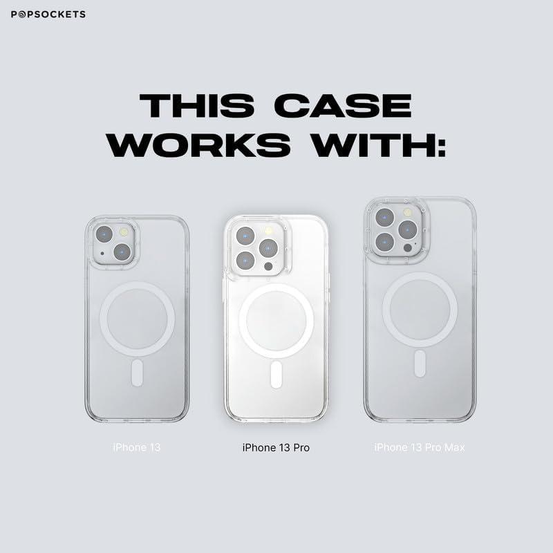 imagePopSockets iPhone 13 Pro Case with Phone Grip and Slide Phone Case for iPhone 13 Pro Blacksolid