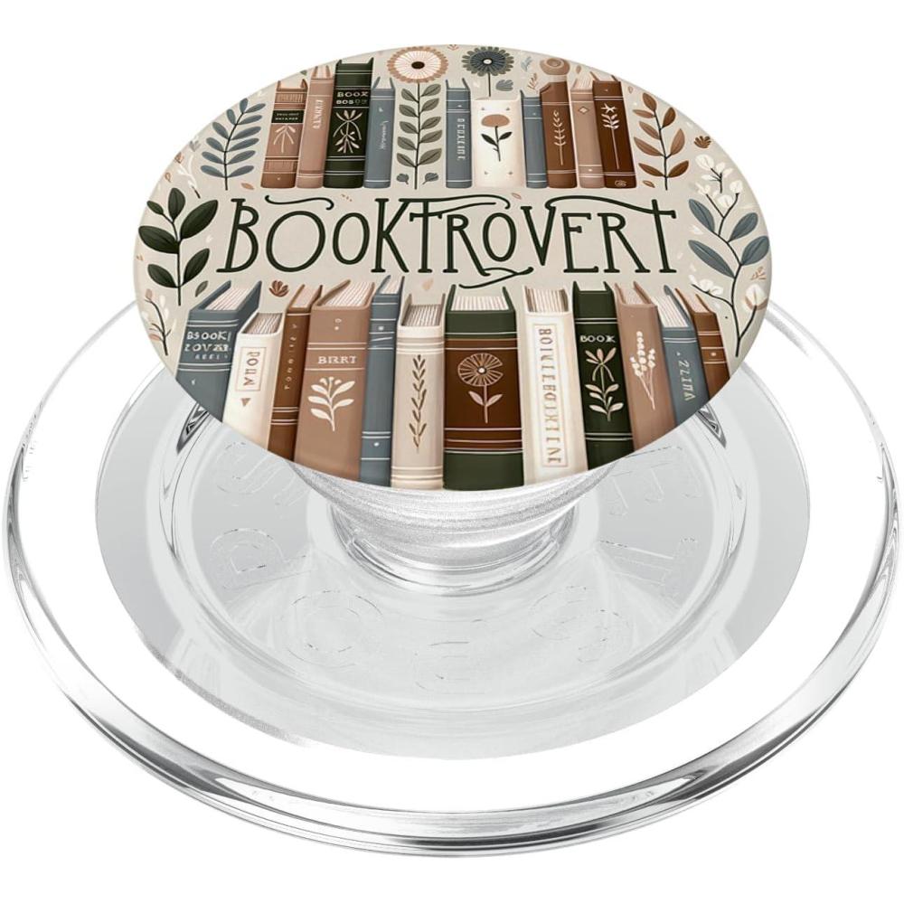 imageBook Lover Reading Flower Floral Cute Reader Booktrovert PopSockets Adhesive PopGripMagnetic PopGrip