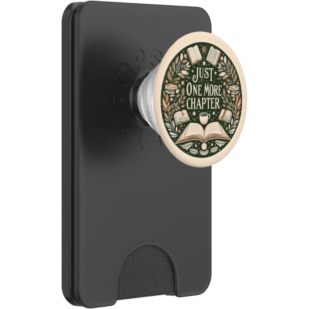 imageJust One More Chapter Bookish Book Reading Beige PopSockets Adhesive PopGripMagnetic PopWallet