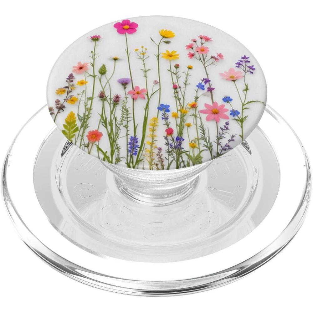 imageMixed Flower Bouquet Floral Pattern PopSockets PopGrip for MagSafeMagnetic PopGrip