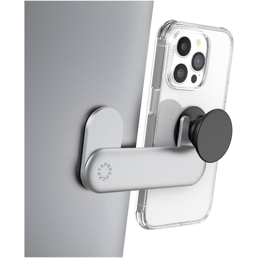 imagePopSockets Laptop Mount for Phone Grip Phone Mount Device Holder for Laptop  BlackSilver