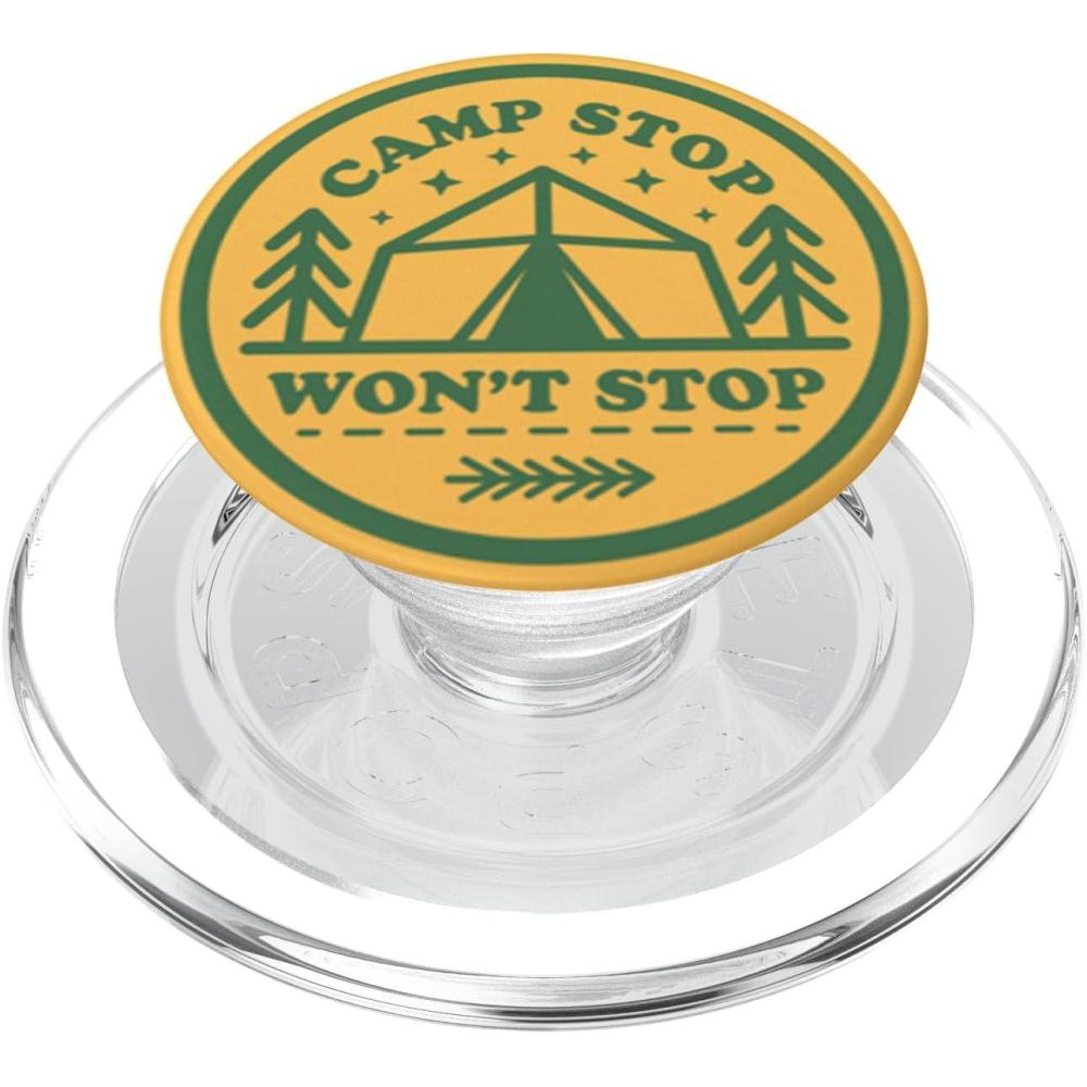 imagePopSockets Phone Grip Funny PopSocket Camp Stop PopSockets PopGrip for MagSafeMagnetic PopGrip
