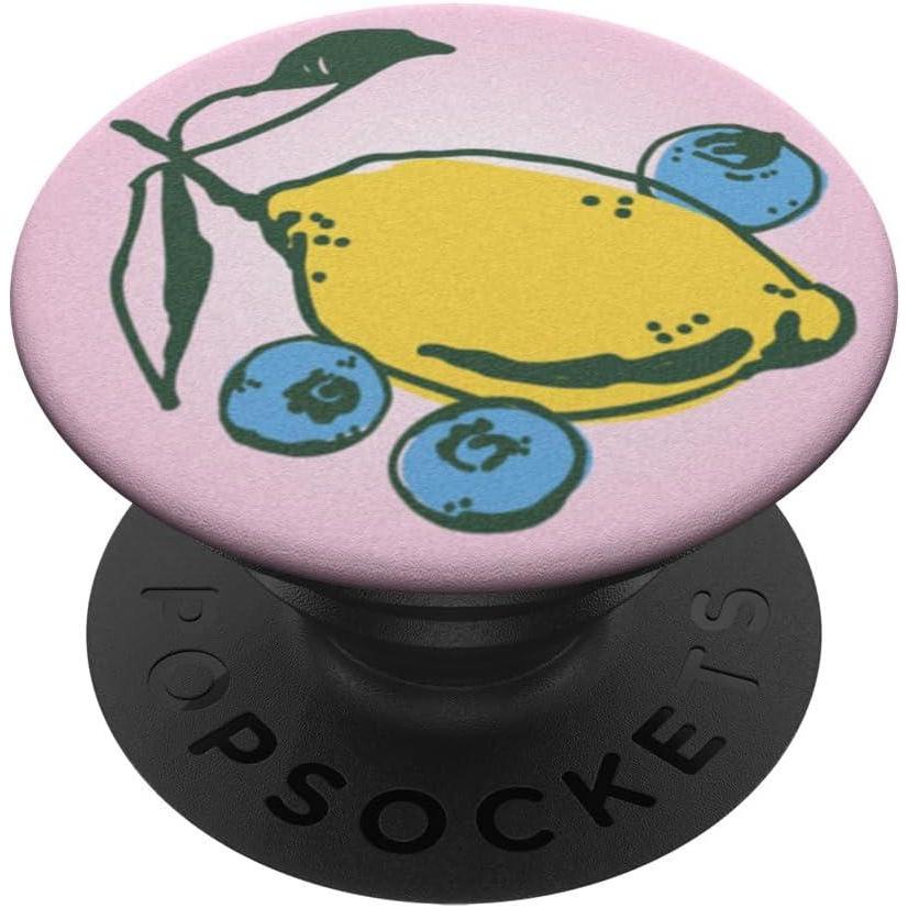imagePopSockets Phone Grip Fruit Design Zesty and Blue PopSockets PopGrip for MagSafeAdhesive PopGrip