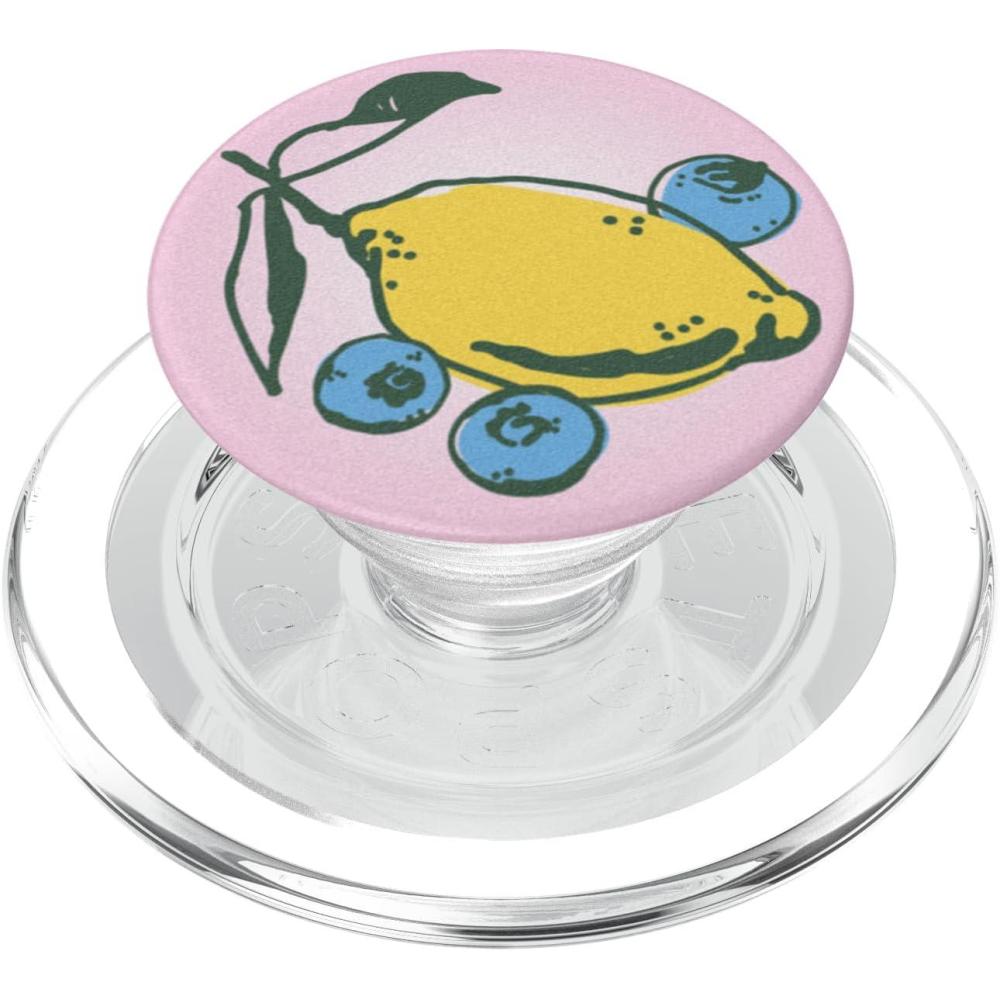 imagePopSockets Phone Grip Fruit Design Zesty and Blue PopSockets PopGrip for MagSafeMagnetic PopGrip