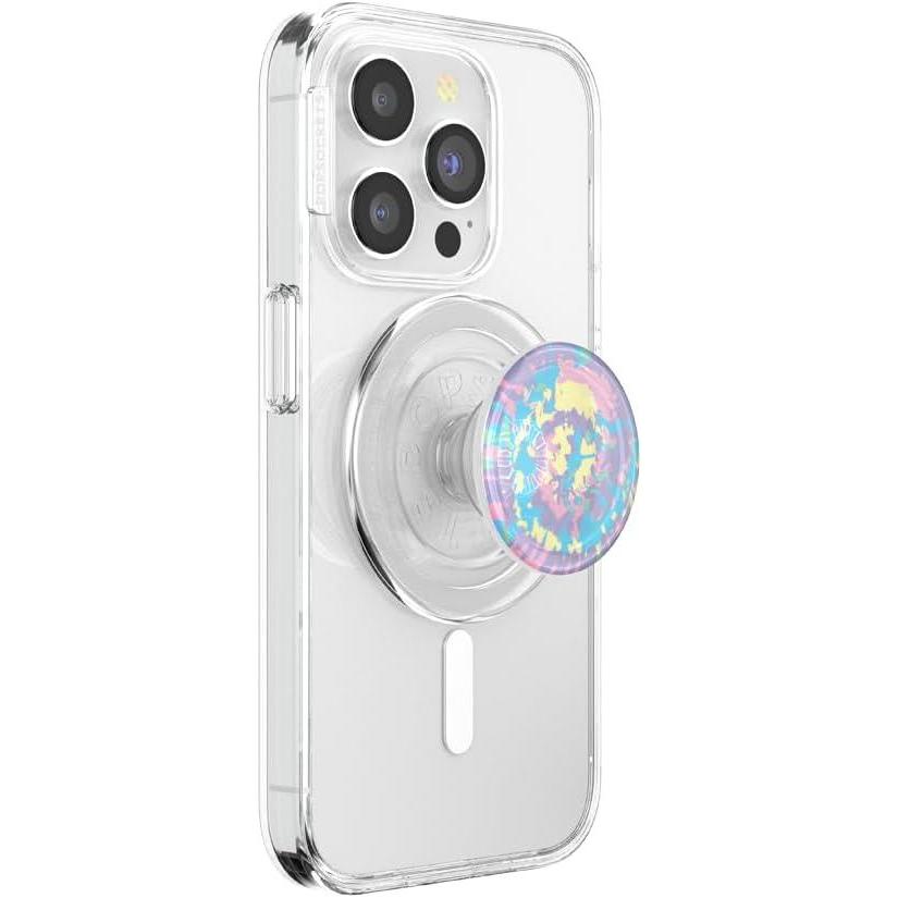 imagePopSockets Phone Grip for MagSafe with Kickstand Magnetic Stand Swappable Top Secure Hold for iPhone MagSafe Cases Phone ampamp Tablet Grip  Aluminum TopoMarble Swirl