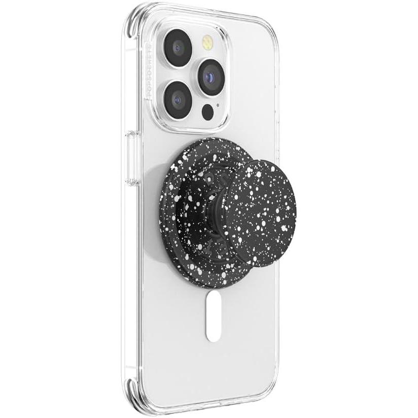 imagePopSockets Phone Grip for MagSafe with Kickstand Magnetic Stand Swappable Top Secure Hold for iPhone MagSafe Cases Phone ampamp Tablet Grip  Clay SpeckleBlack Speckle