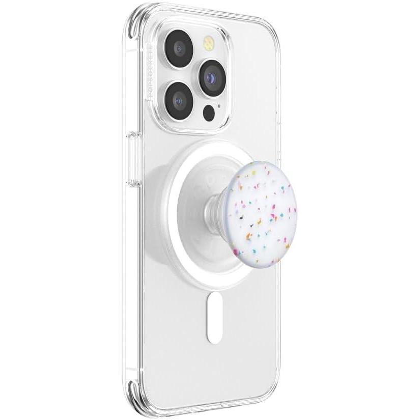 imagePopSockets Phone Grip for MagSafe with Kickstand Magnetic Stand Swappable Top Secure Hold for iPhone MagSafe Cases Phone ampamp Tablet Grip  Clay SpeckleCoco Circus