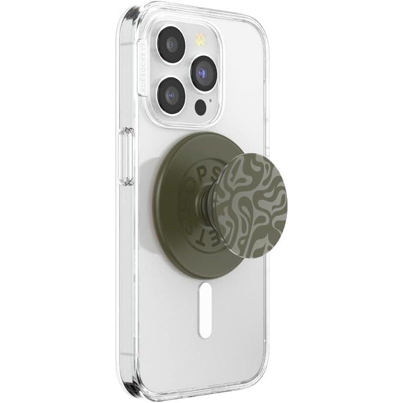 imagePopSockets Phone Grip for MagSafe with Kickstand Magnetic Stand Swappable Top Secure Hold for iPhone MagSafe Cases Phone ampamp Tablet Grip  Fluted FatigueAlum Swirl